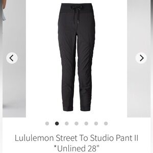 lululemon athletica Black Studio pants 28”
